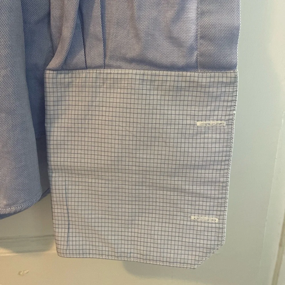 Gianni Altieri moda italiano mens, size lg, light blue w/ checker trim - Picture 3 of 5